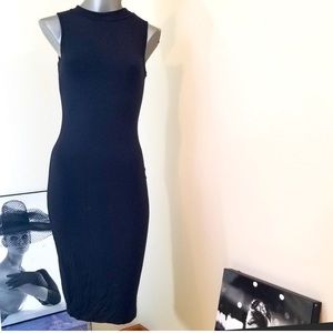 Knit Sleeveless Mock Turtleneck Midi